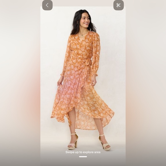 LC Lauren Conrad Dresses & Skirts - LC Lauren Conrad Rust Floral Long Sleeve Dress